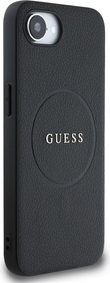 Mbështjellës, Guess, PU Grained Classic Logo, MagSafe, për iPhone 16e 6.1", i zi