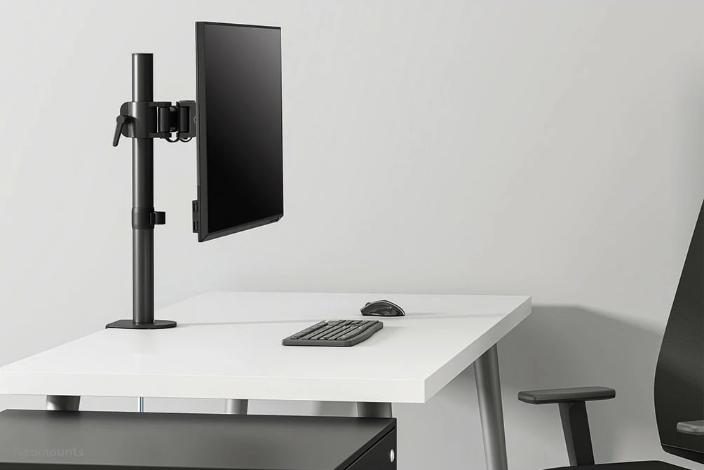 Krah monitori Neomounts NM-D135BLACK, për tavolinë, 10-27 inç, rregullim lartësie, ngjyrë e zezë