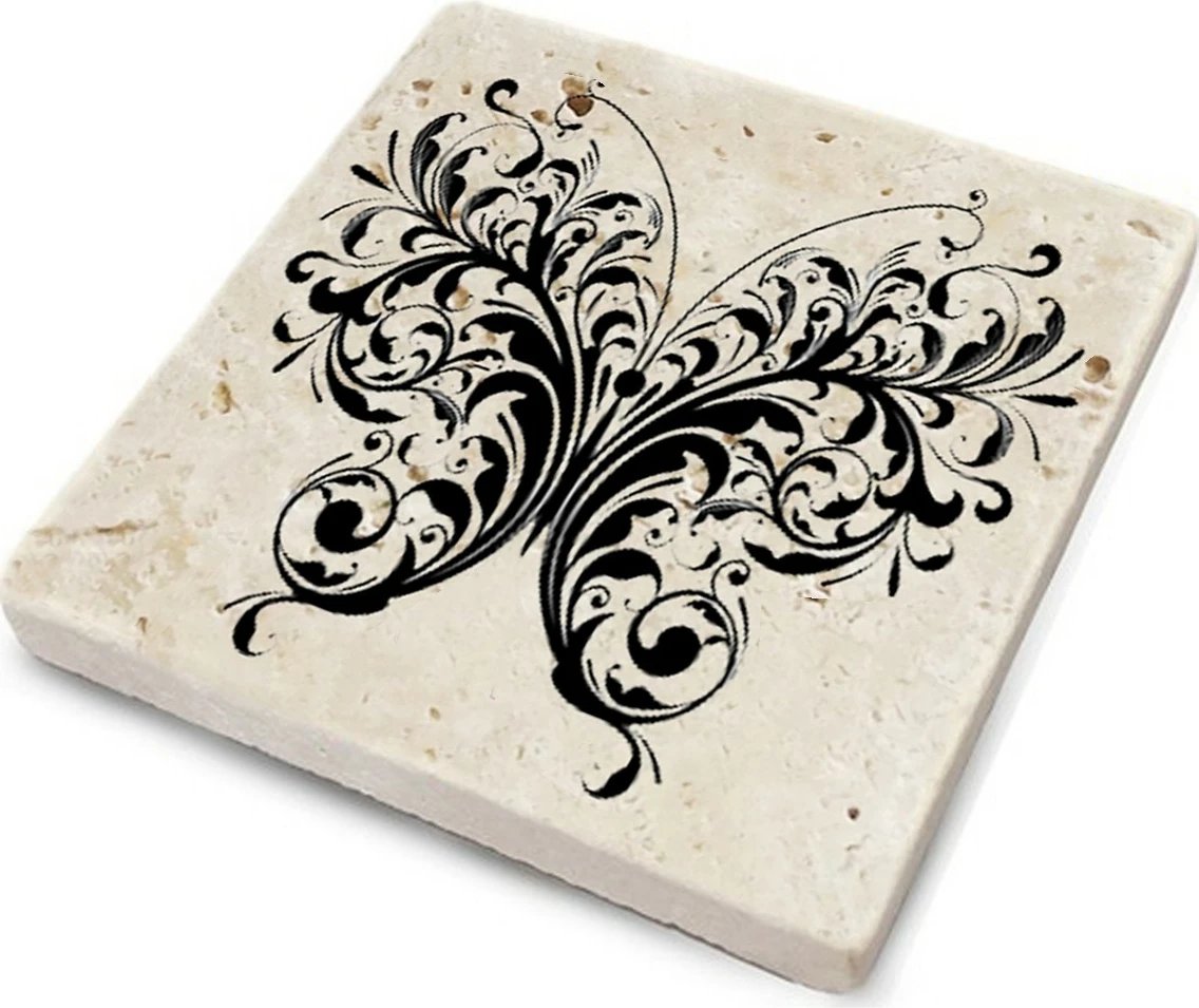 Set katrorësh dekorativë prej guri natyral, shumëngjyrësh, Hermia, TBA573852042 (4 copë)