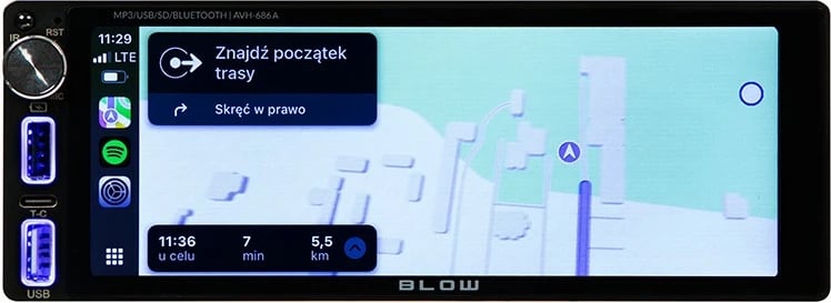 Radio veture BLOW AVH-686A, 1 DIN, ekran 6.86", Bluetooth, CarPlay/Android Auto, e zezë Radio veture BLOW AVH-686A, 1 DIN, ekran 6.86", Bluetooth, CarPlay/Android Auto, e zezë
