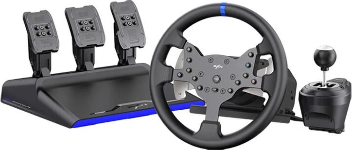 Timoni gaming PXN PXN-V99 me 3 pedale dhe levë ndërrimi, për PC, PS3, PS4, XBOX ONE, SWITCH