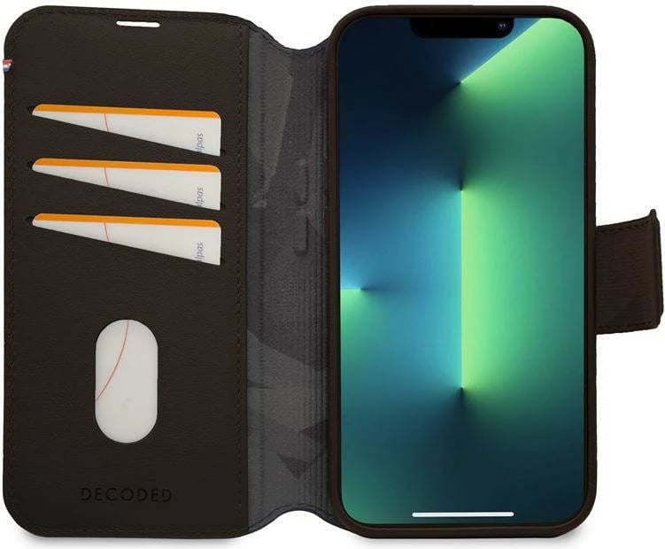 Mbështjellës Decoded Detachable Wallet për iPhone 14 Pro Max, lëkurë, MagSafe, Kafe