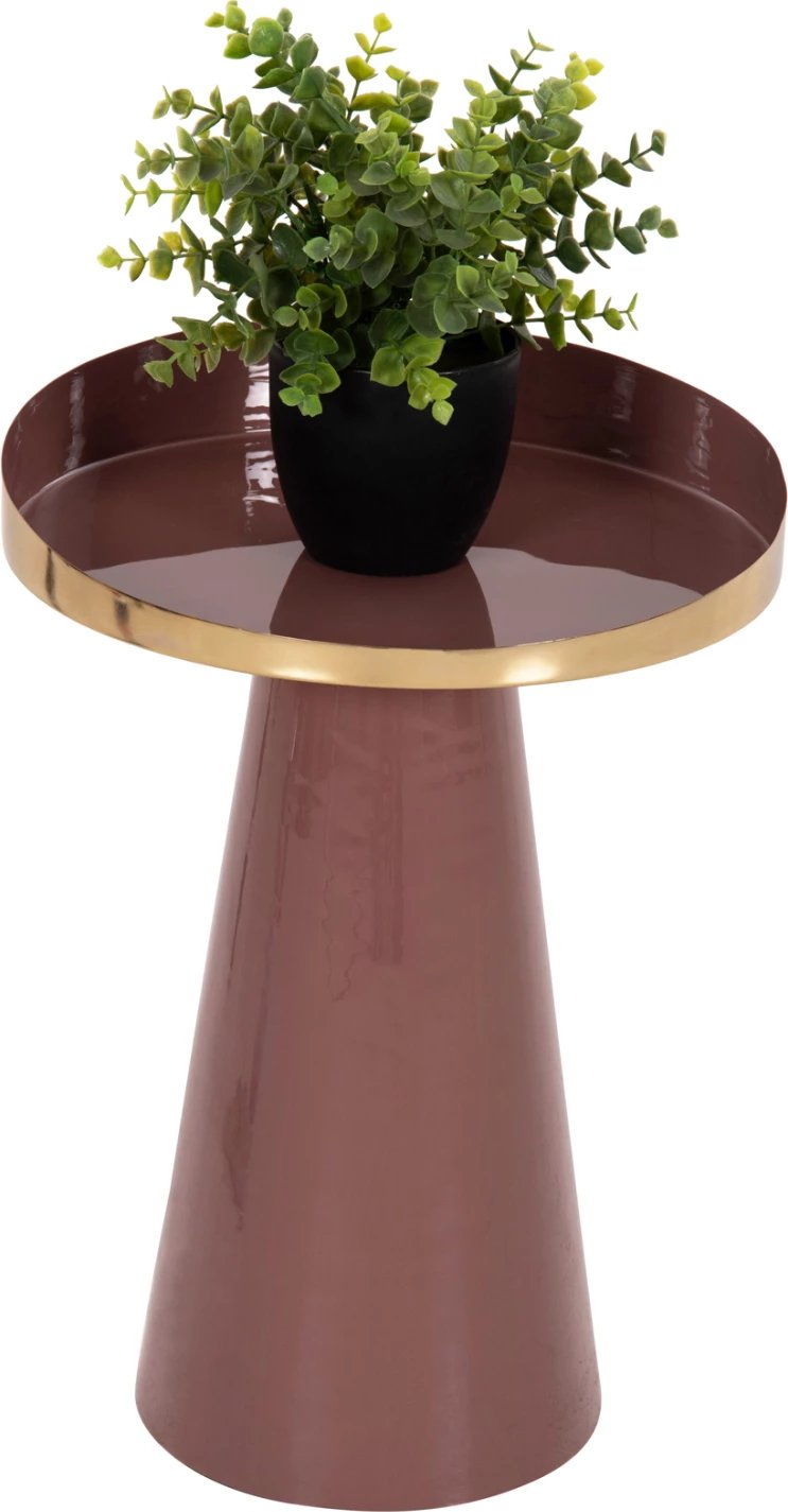 Tavolinë ndihmëse LATUR FH4250.06 metalike, ngjyrë kafe e kuqe-ari, Φ30,5x39-42H cm