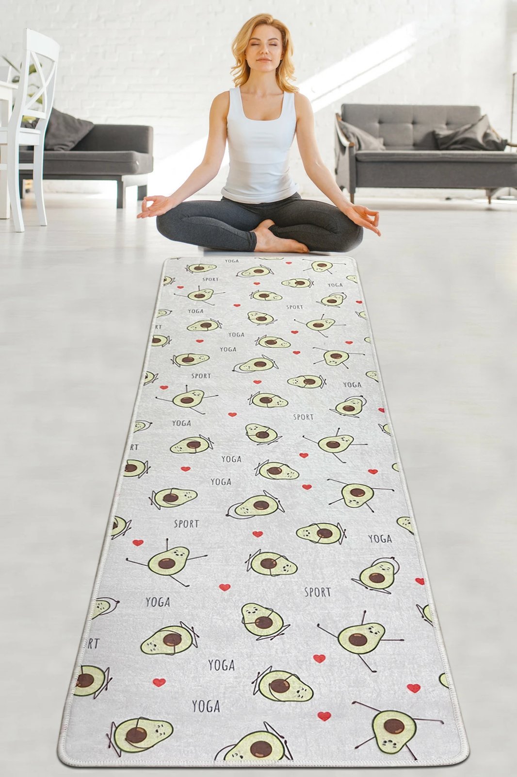 Qilim yoga Vital And Vivid, avokado, shumëngjyrësh, 60x200cm