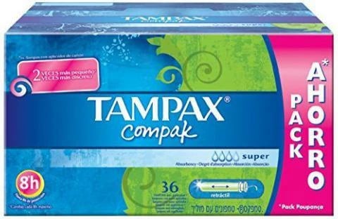 Tampon Tampax Compak Super 36 copë