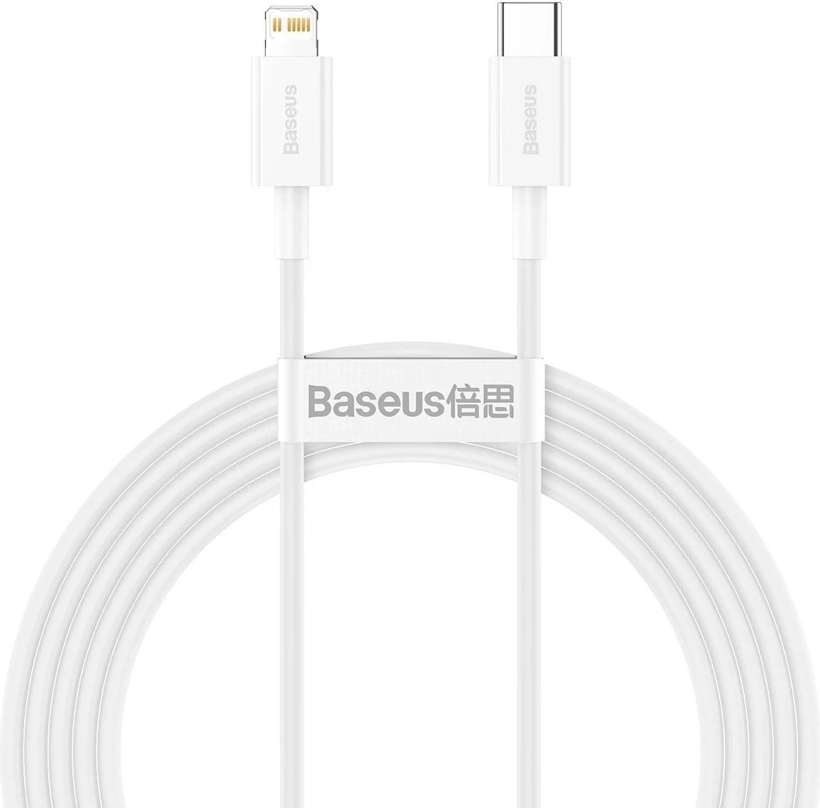 Kabllo USB-C në Lightning Baseus Superior Series, 20W,2m, e bardhë