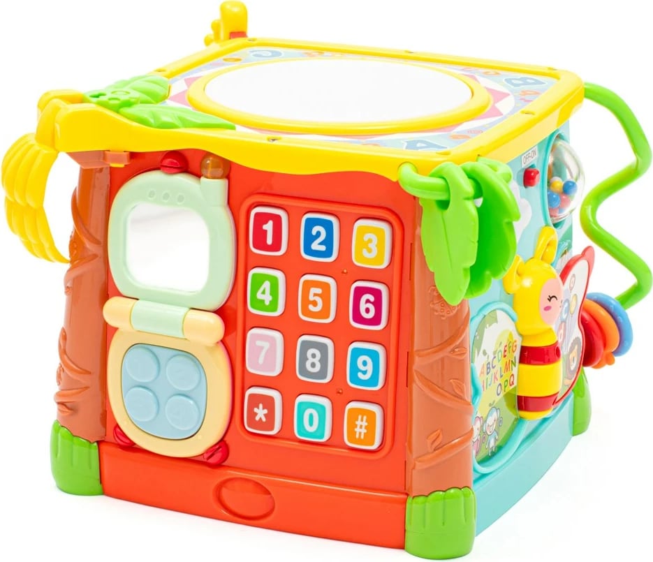 kub edukativ muzikor interaktiv, Baby Mix Interactive Musical Educational Cube, 10m+, 3xAA, multingjyrës