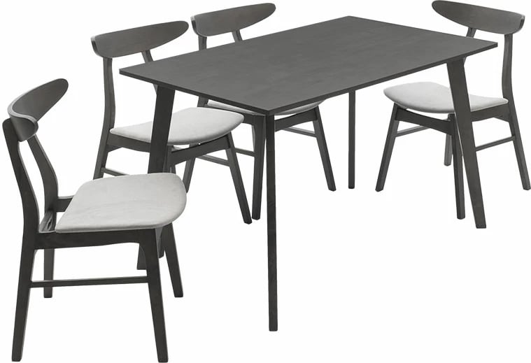 Tavolinë me karrige Benson - Orlean 5 copë 120x75x75cm ngjyrë rustike - gri