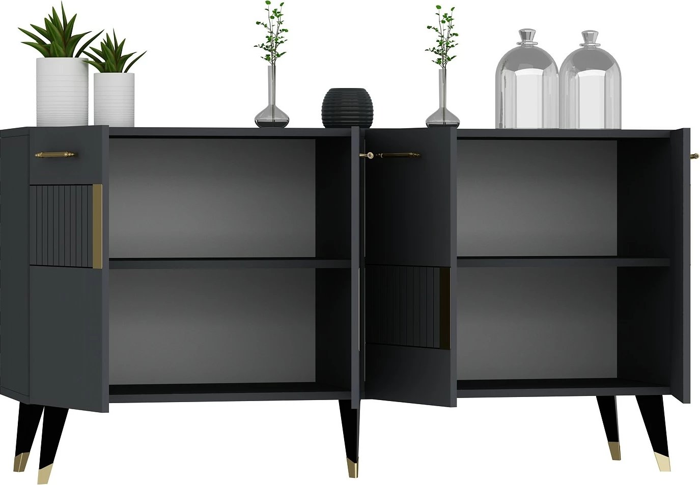 Konsolë Hanah Home Moda, anthracite, gold