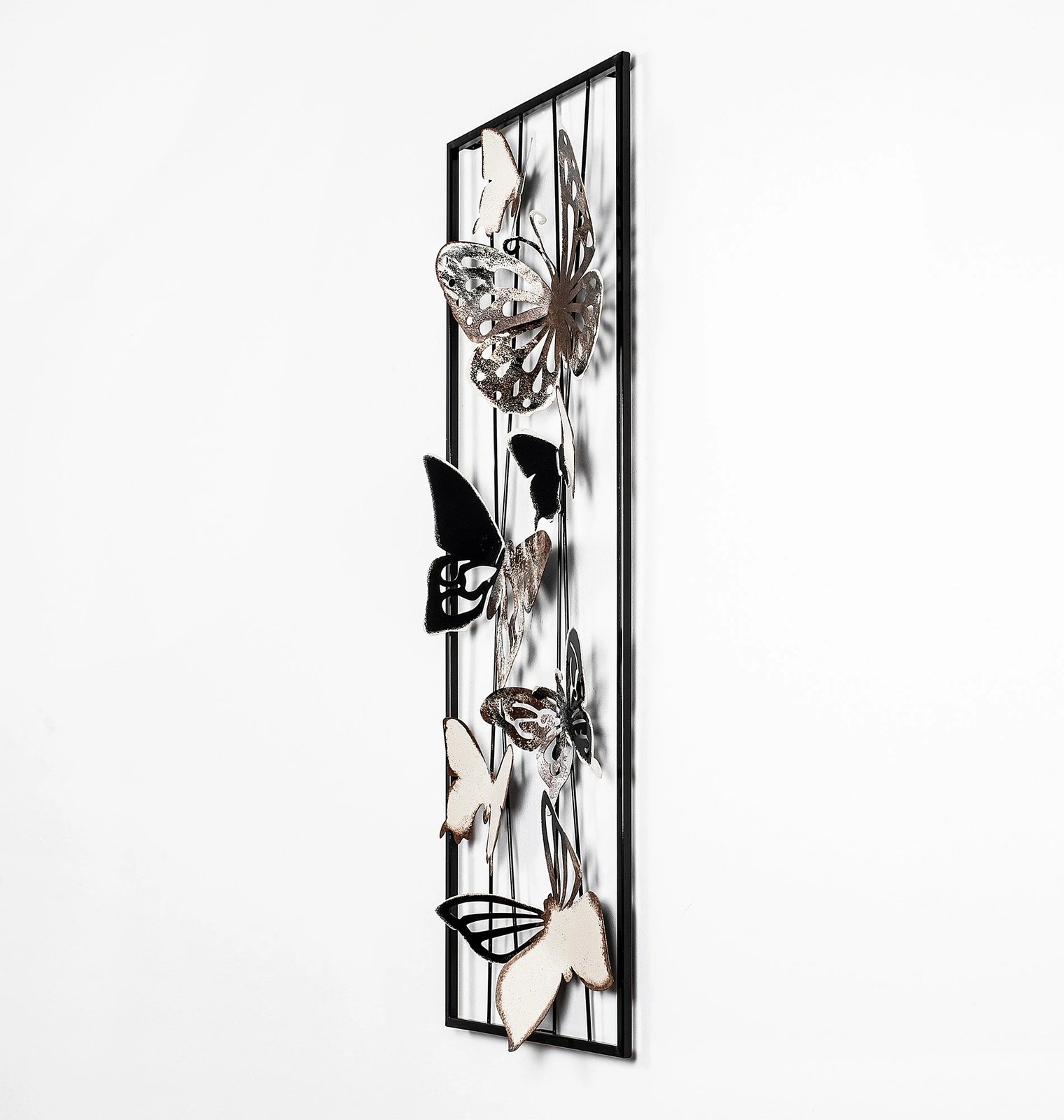 Aksesor dekorativ metalik për mur, Wallity Kelebek, shumëngjyrësh, 32x90x5cm