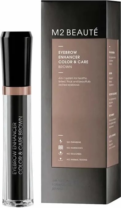 Xhel për vetulla M2 Beauté Eyebrow Enhancer Color Care, kafe, 6ml