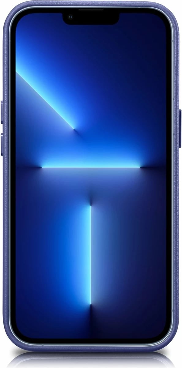 Mbështjellës iCarer për iPhone 14 Plus, lëkurë natyrale, MagSafe, vjollcë e çelët