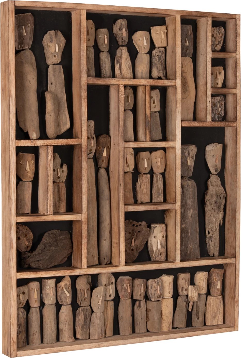 Dekor për mur MYST FH4275 kornizë me figura prej druri të lundruar 60x5x80 cm