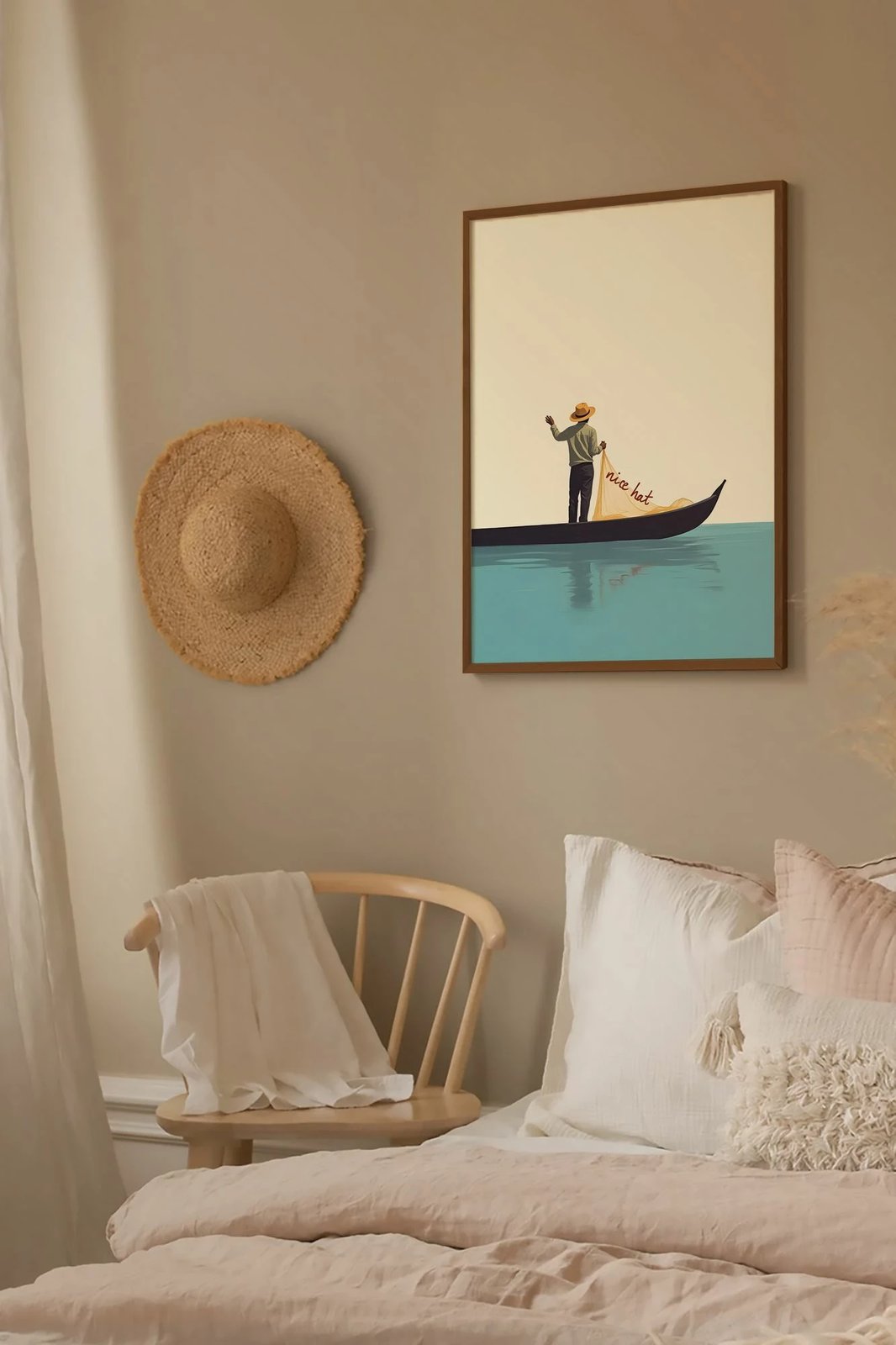 Pikturë dekorative me kornizë, shumëngjyrëshe, Wallity, Lmnmdlkahve41, 33x48cm