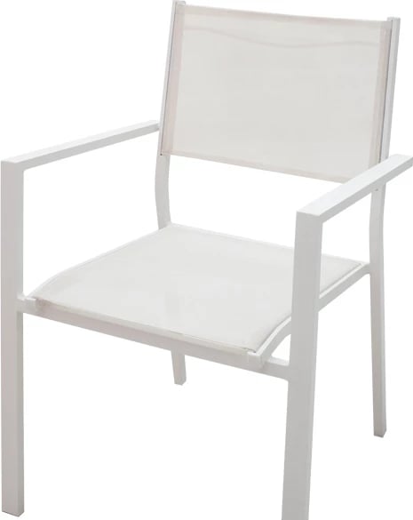 Set tavoline me karrige Kliton-Moly, alumini, ngjyrë e bardhë, 150x80x74cm