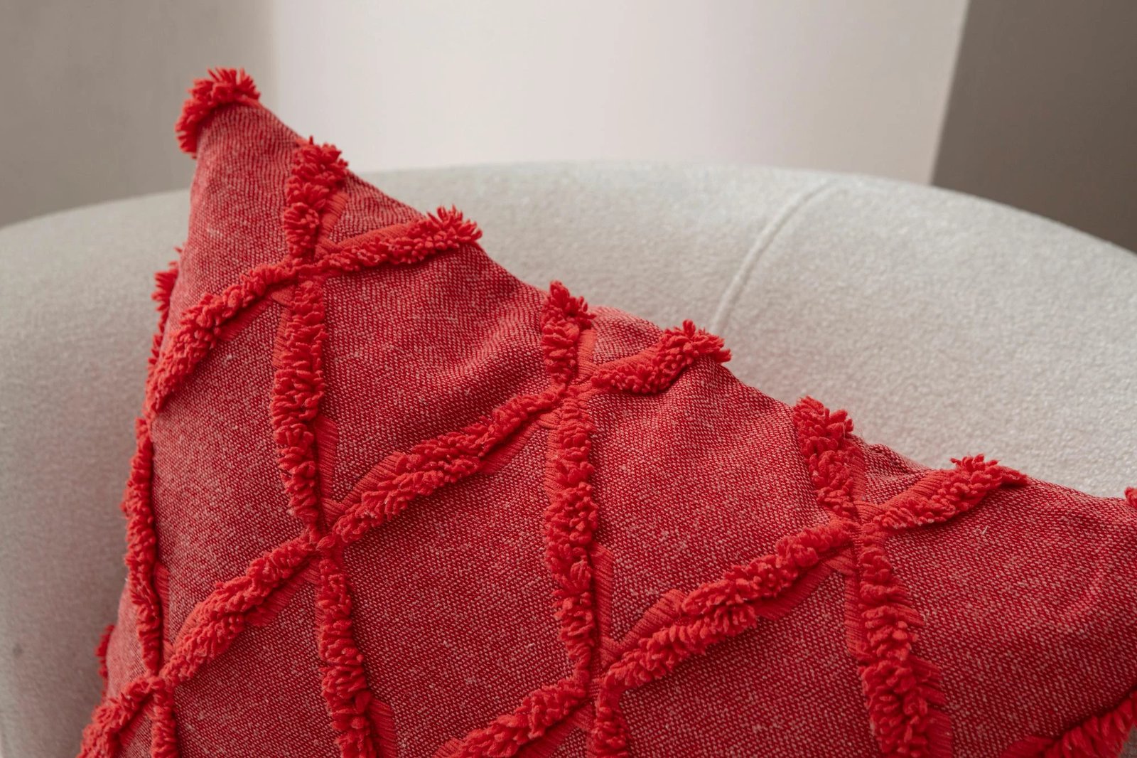 Jastëk dekorativ, ngjyrë e kuqe, Evila Originals, Tuffet - Red v1, 43x43cm