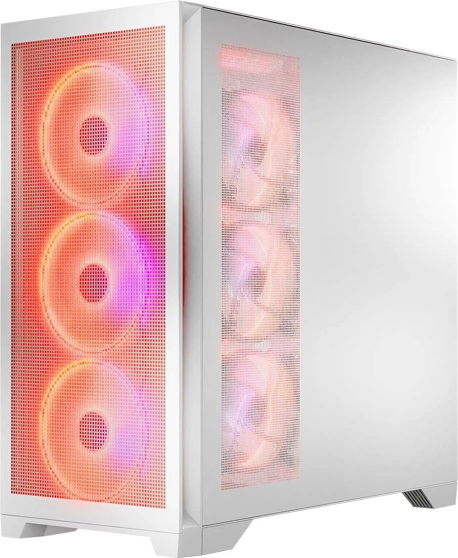 Kasë MODECOM Volcano Expanse S ARGB Midi Tower ATX/µATX/ITX me 4 ventilatorë ARGB, xham i kalitur, e bardhë