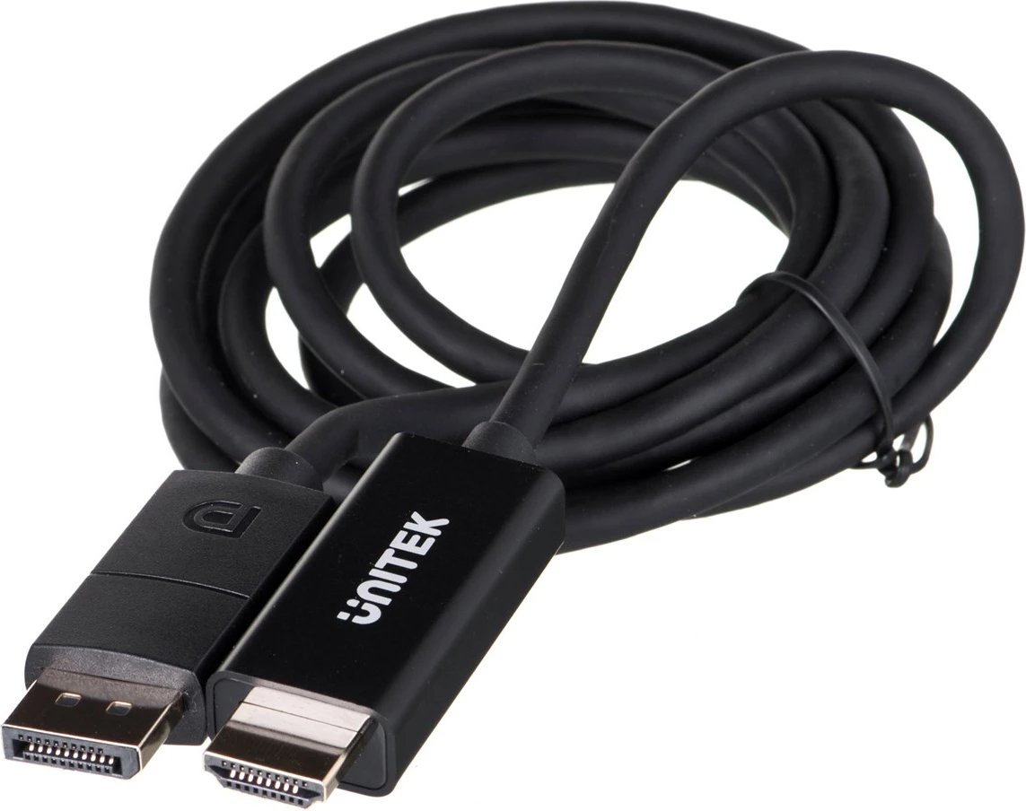 Përshtatës kabllor Unitek, HDMI-1.2, DP, 60 Hz,1.9 m, i zi