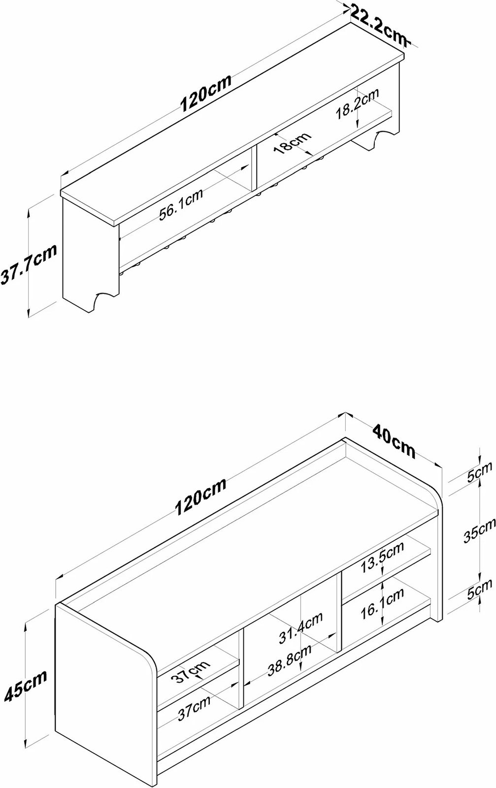 Stendë korridori Hanah Home, P2 - 1636, ngjyrë arre dhe e bardhë