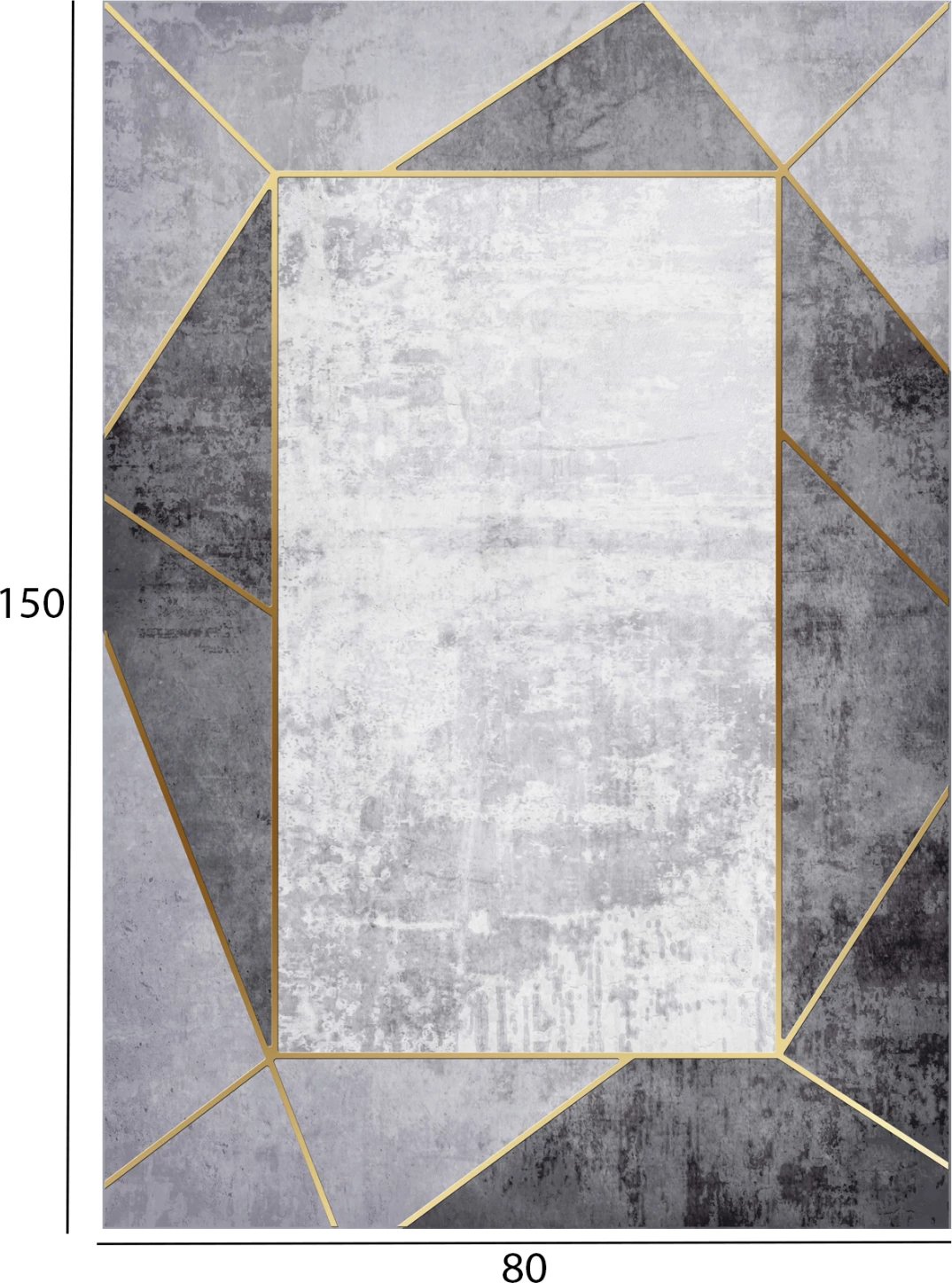 Tepih modern JOSIANE, gri-bardhë, 80x150cm, FH7676.23