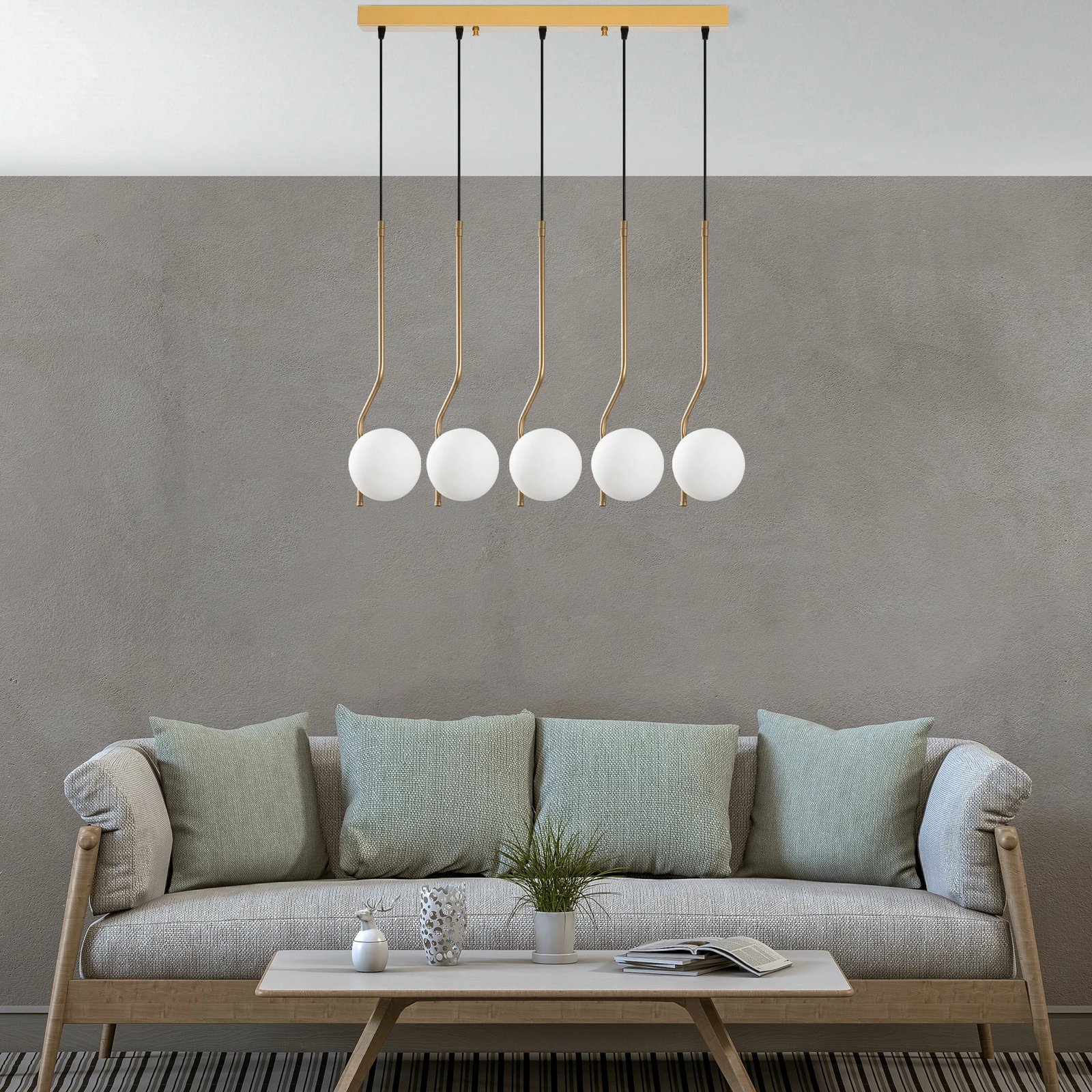 Llambë tavani Opviq Tulıp, ngjyrë ari, 80x15x110cm