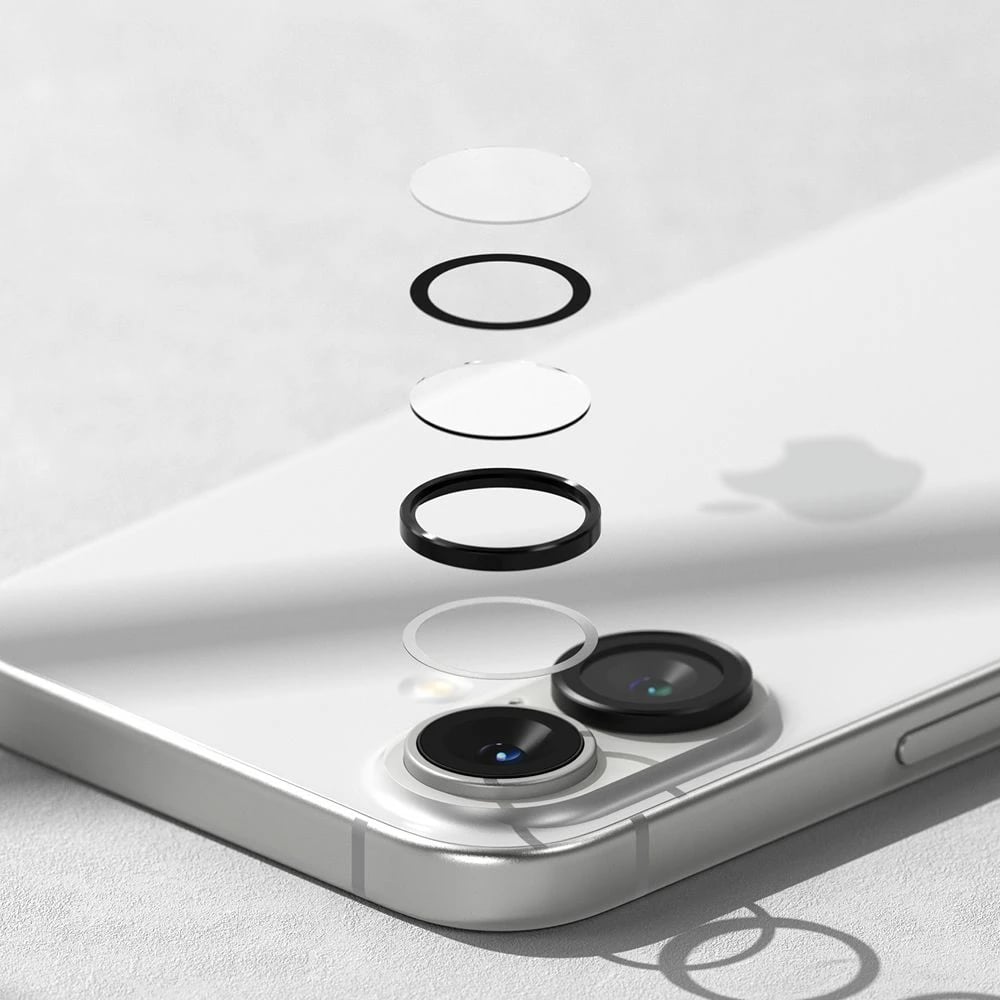 Mbrojtës kornize kamere Ringke për iPhone 16 / 16 Plus, 2 copë, Zi