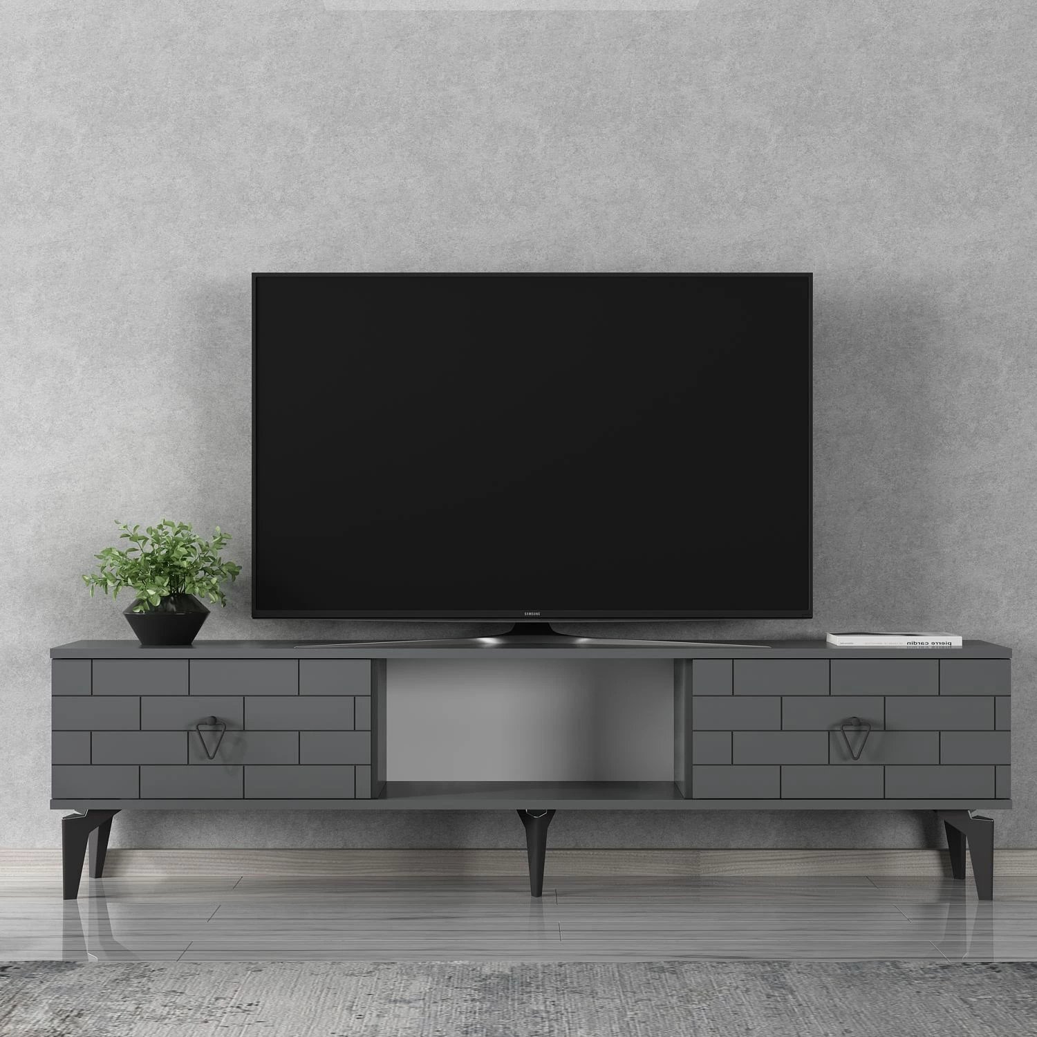 Komodë TV Skye Decor, ngjyrë antracit, Varna