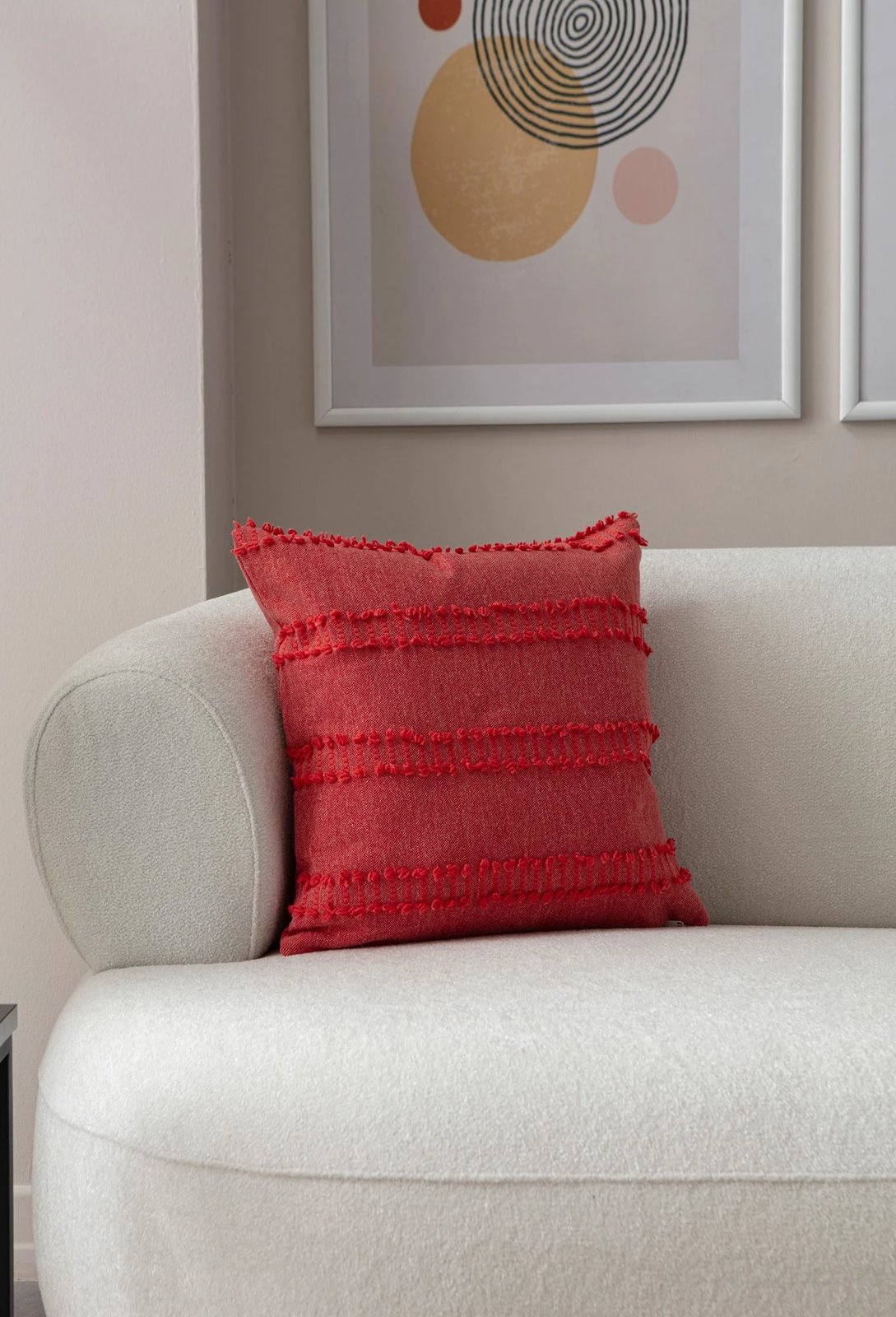 Jastëk dekorativ i kuq, Evila Originals, Tuffet - Red v2, 43x43cm