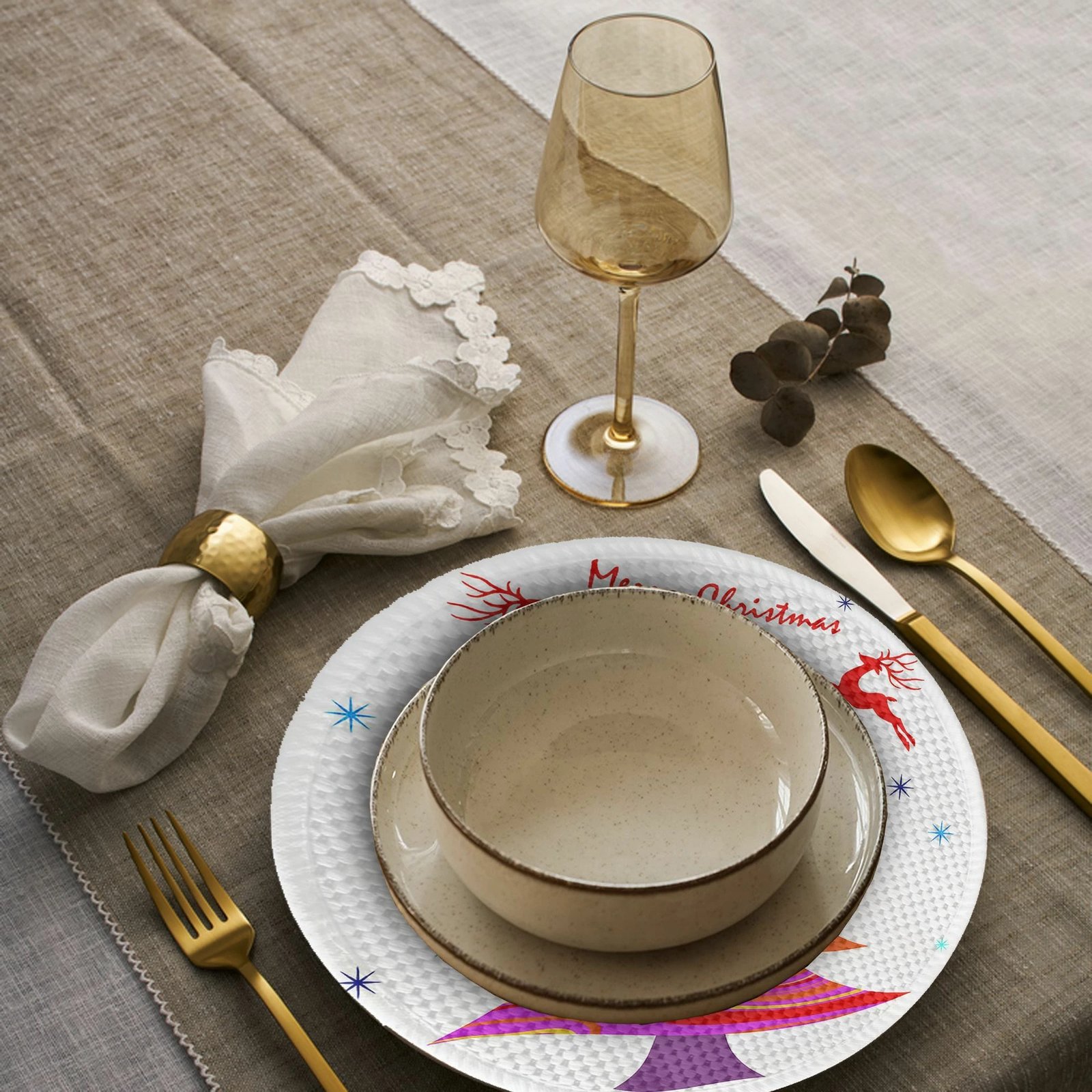 Set 4 copë mbrojtëse tavoline Hermia Concept, shumëngjyrëshe, 37cm, 3730Supla