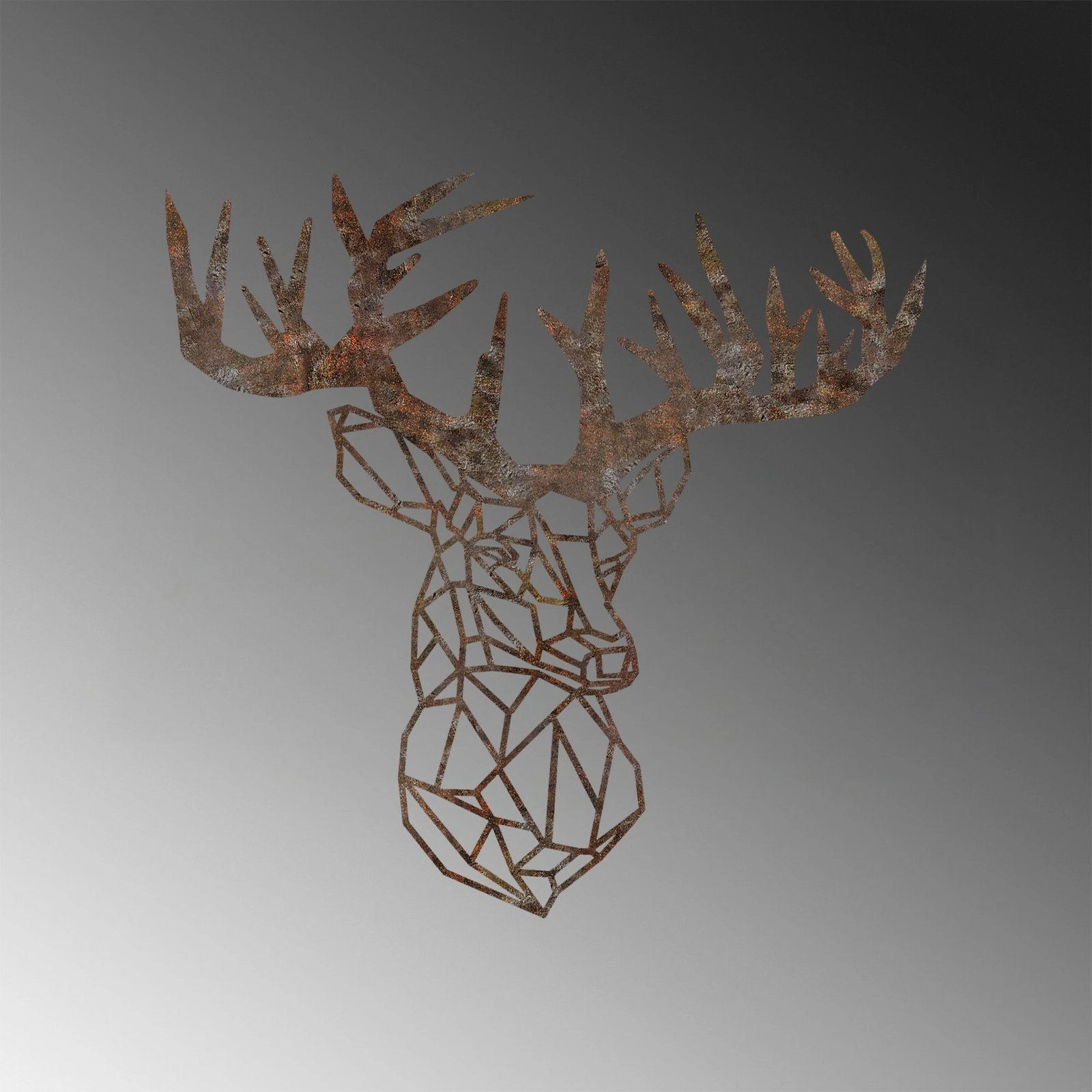 Aksesor muri dekorativ prej metali, Wallity, dreri rusty, 49x50cm