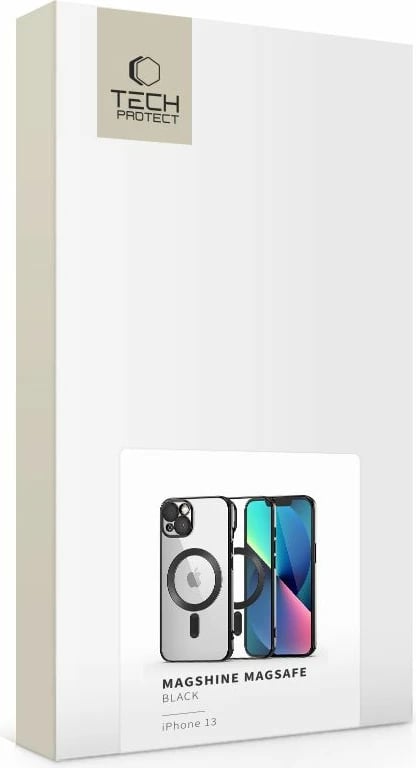 Mbështjellës Tech-Protect MagShine Line për iPhone 13, MagSafe, i zi
