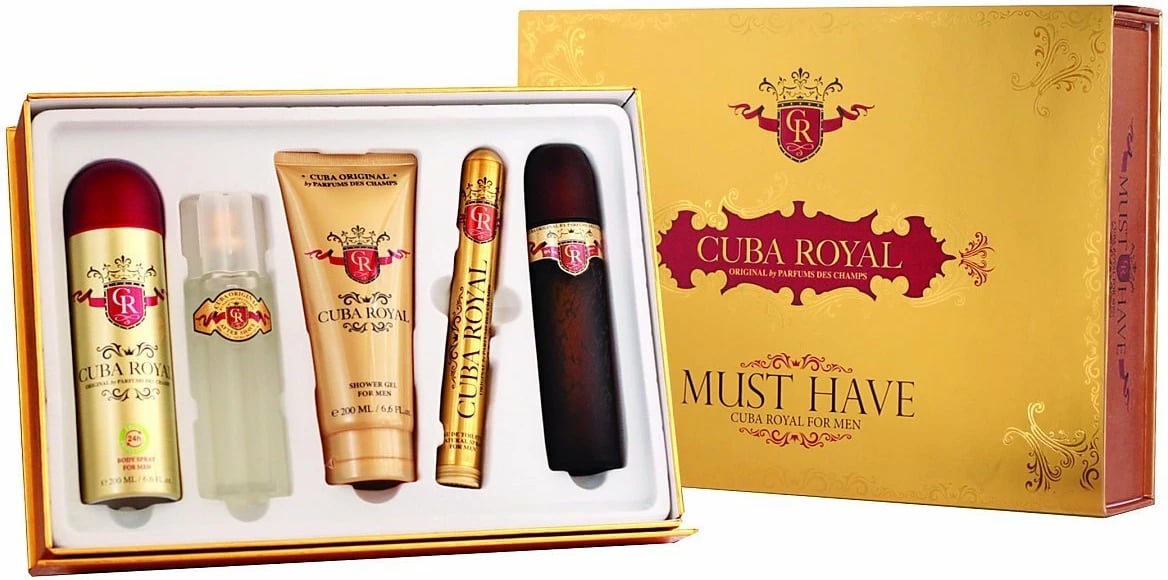 Set Eau de Toilette për meshkuj Cuba Original Royal Must Have, 100ml+35ml+200ml+200ml+100ml