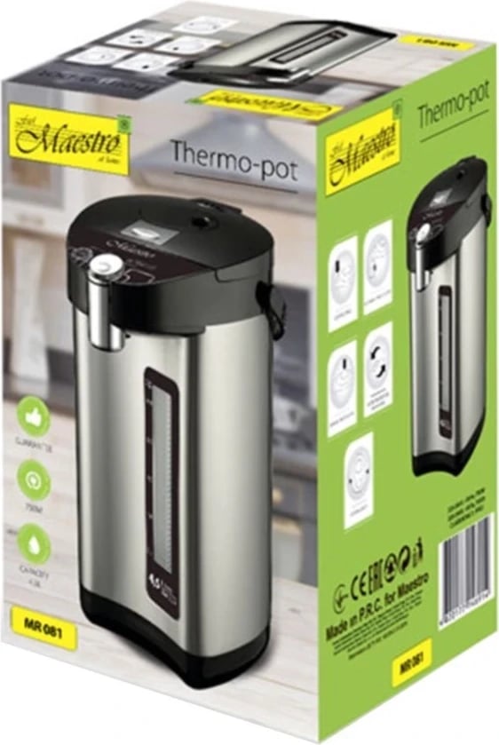 Termopot Maestro MR-081, 4.5 L, Argjendtë, Zi