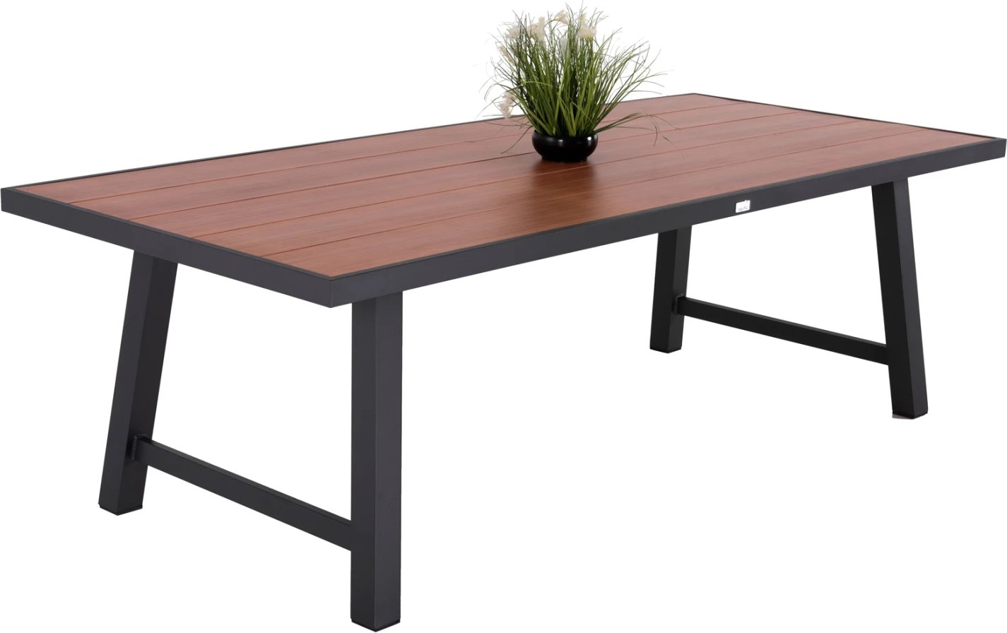 Tavolinë alumini për jashtë GOBAR FH6060.03, ngjyrë antracit me sipërfaqe tavoline si dru, 240x105x75H cm