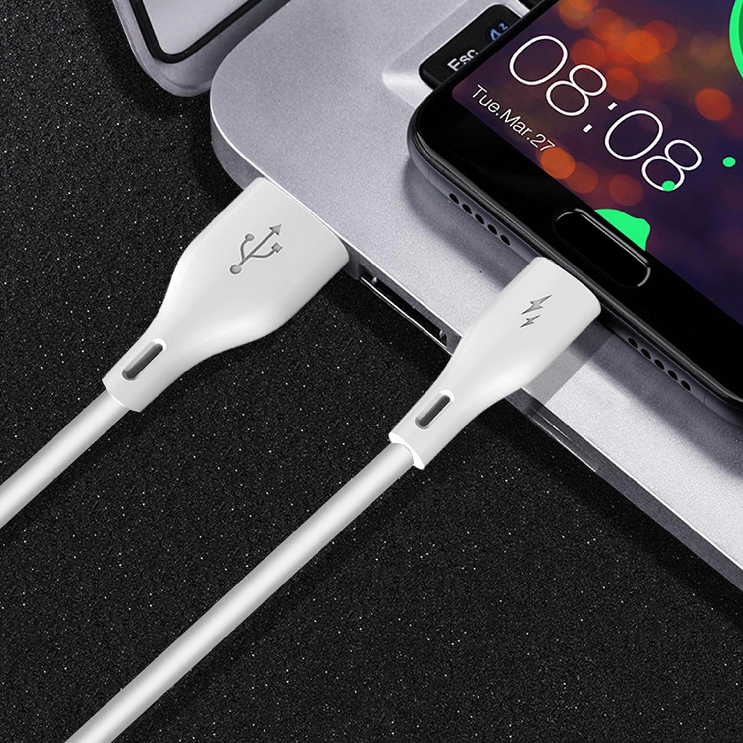 Kabllo Dudao L2L, USB në Lightning, 1m, 3A, e bardhë