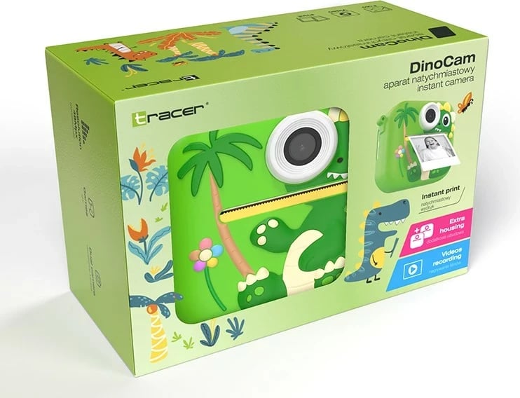 Aparat fotografik Tracer DinoCam, 48MP, printim i menjëhershëm, 13 aksesorë, bardhë