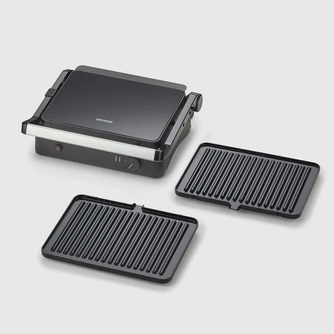 Grill elektrik Severin KG 2398, pllaka qeramike, 1800 W, zi
