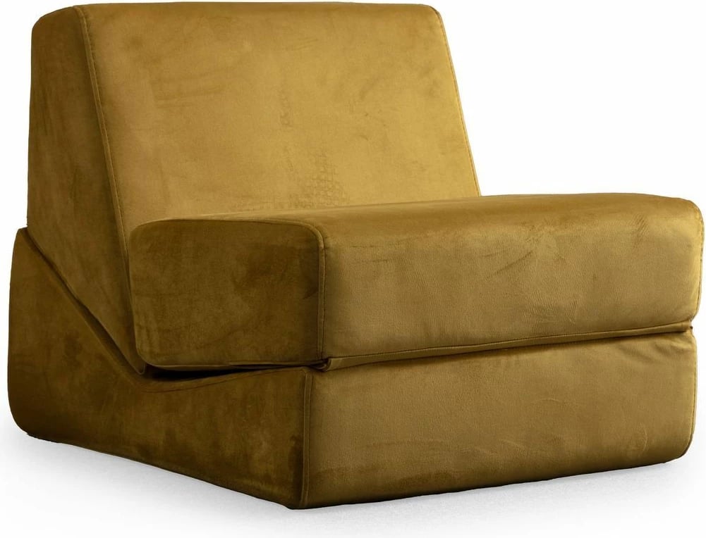 Krevat-kolltuk një vendësh Atelier del Sofa, Origami Convertable, ngjyrë mustard