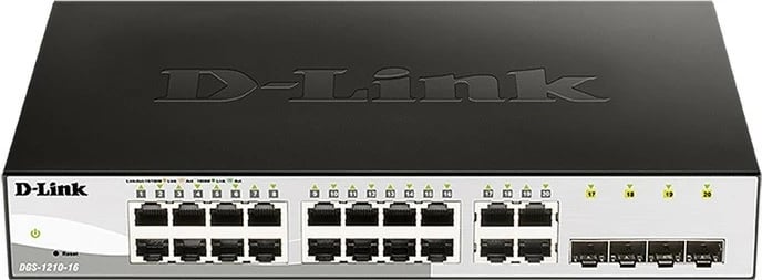 Switch D-Link DGS-1210-16/E, 16 porte Gigabit, 4 SFP, i zi