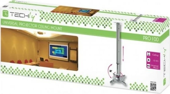 Krah tavani për projektor Techly 301566, 60-102 cm, 15 kg, Argjend Krah tavani për projektor Techly 301566, 60-102 cm, 15 kg, Argjend