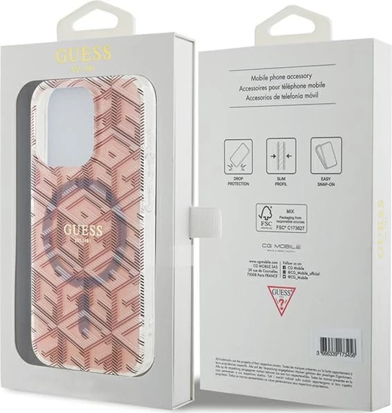 Mbështjellës Guess IML GCube MagSafe për iPhone 15 Pro, Rozë Mbështjellës Guess IML GCube MagSafe për iPhone 15 Pro, Rozë