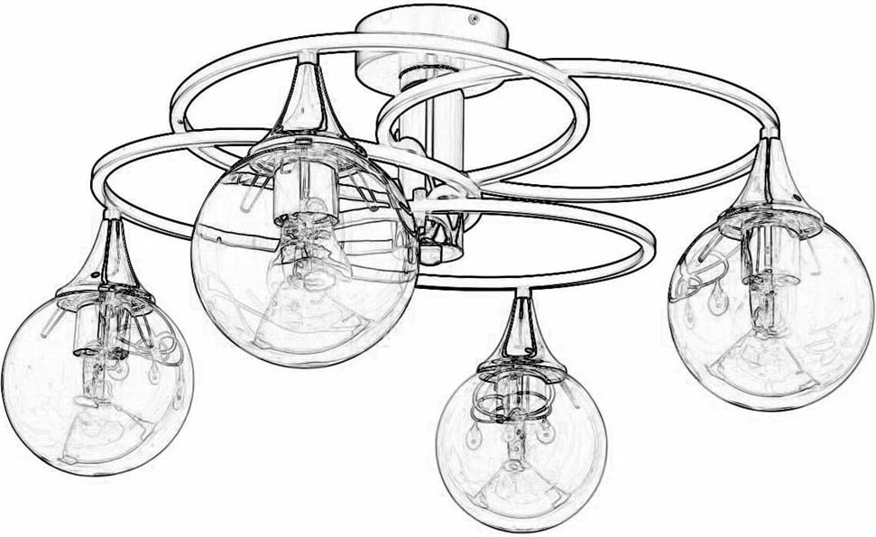 Llambë tavani Opviq, AR-1661-4BSY, e zezë dhe bronzi