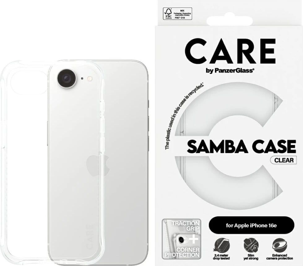Mbështjellës PanzerGlass CARE Fashion për iPhone 16e, Transparent