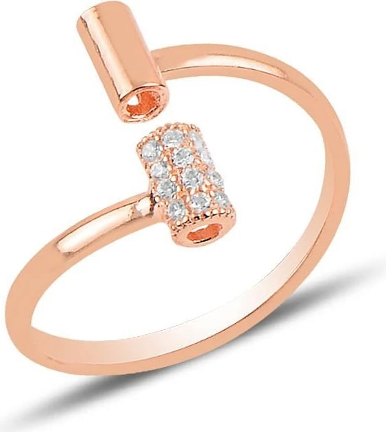 Unazë argjendi Jumeon, ngjyrë e bardhë dhe ari rozë, SGTL9957