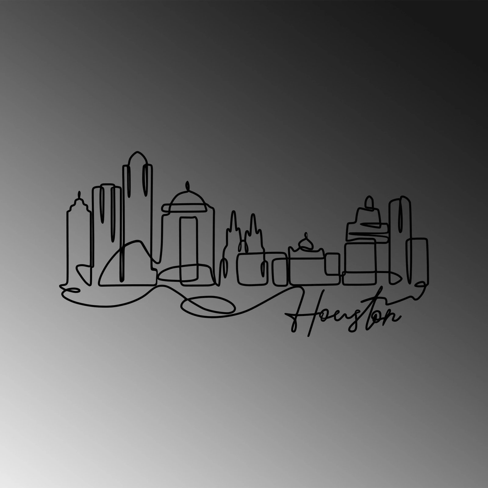 Aksesor dekorativ metalik për mur, Wallity, Houston