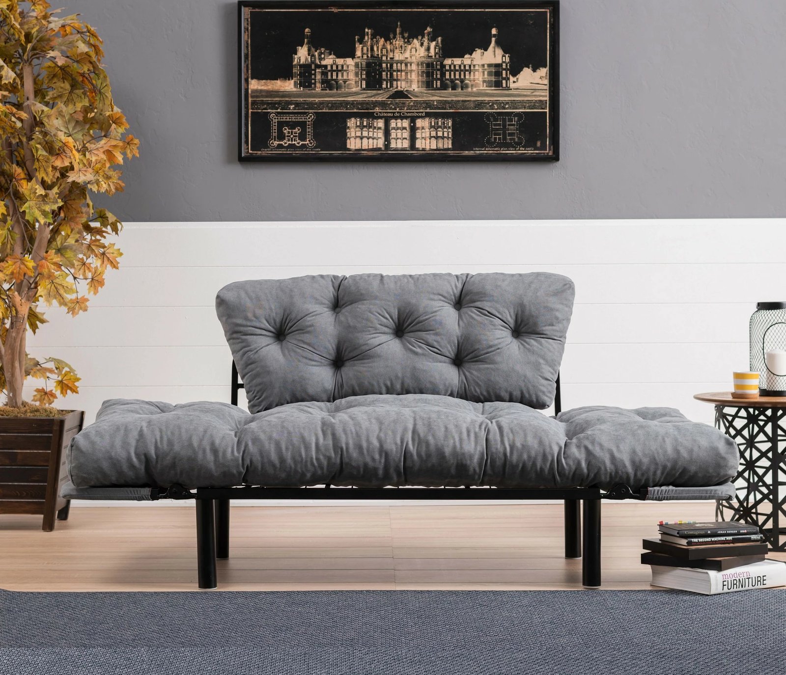 Divan-krevat dy ulëshe, ngjyrë gri, Atelier del Sofa, Nitta