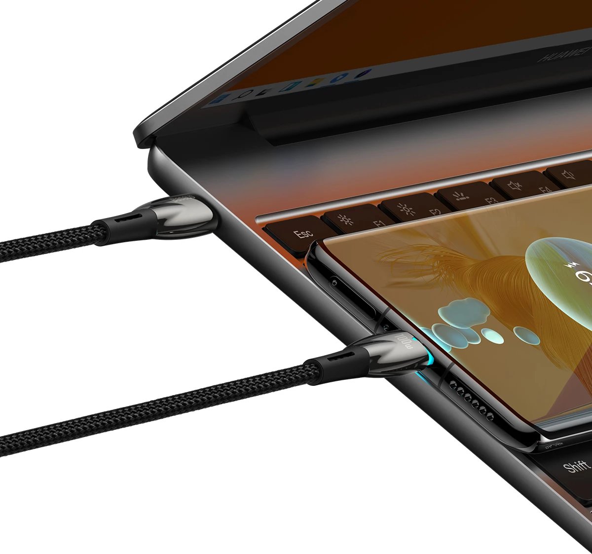 Kabllo karikimi e shpejtë Baseus Glimmer Series USB-C, 2m, 100W, 480Mbps, e zezë Kabllo karikimi e shpejtë Baseus Glimmer Series USB-C, 2m, 100W, 480Mbps, e zezë