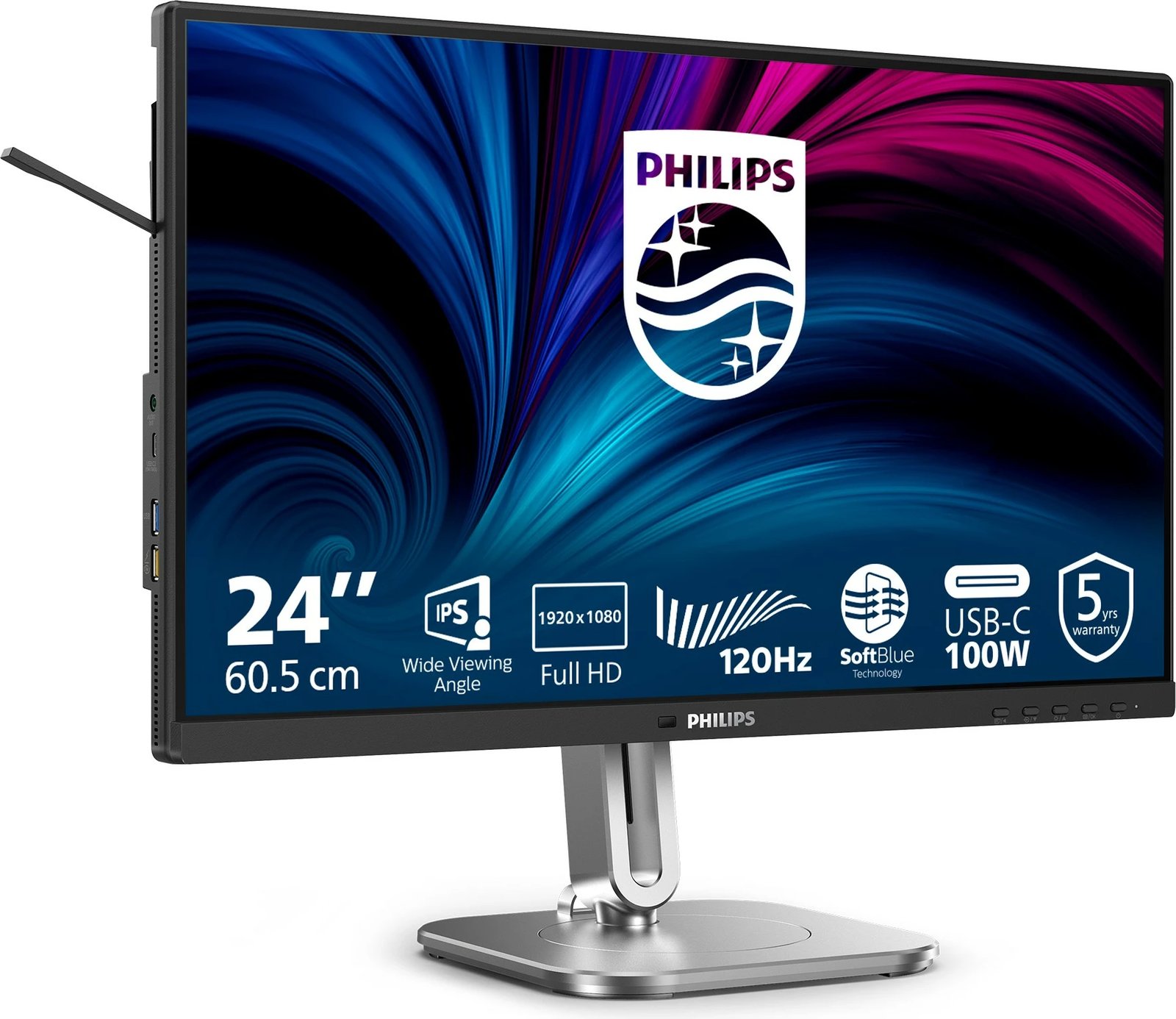 Monitor Philips 24B2U4301/00, 24 inç, Full HD, 120Hz, USB-C, i zi
