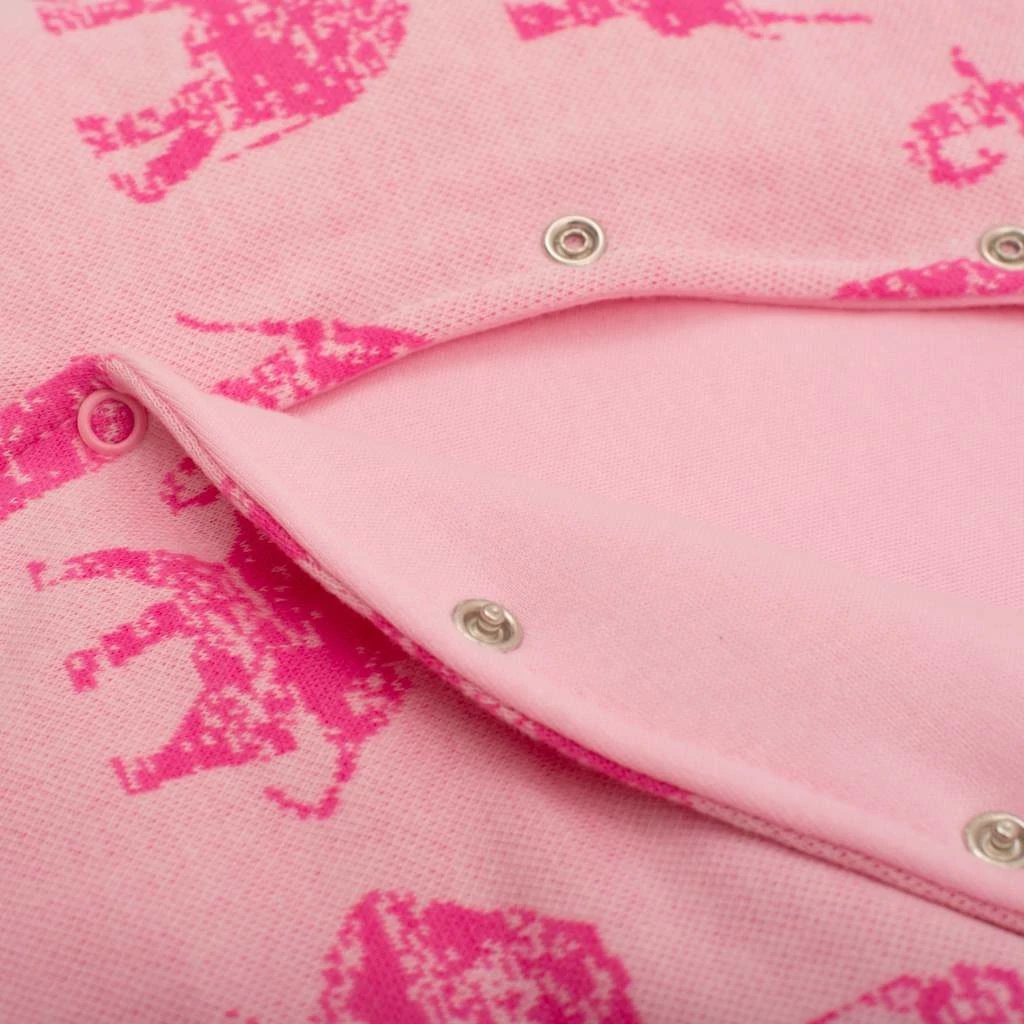 kombinezon dimri bebe, Baby Service, Elephants, me kapuç, mbyllje anësore me zinxhir dhe kopsa, për vajza, madhësia 74 (6-9m), rozë