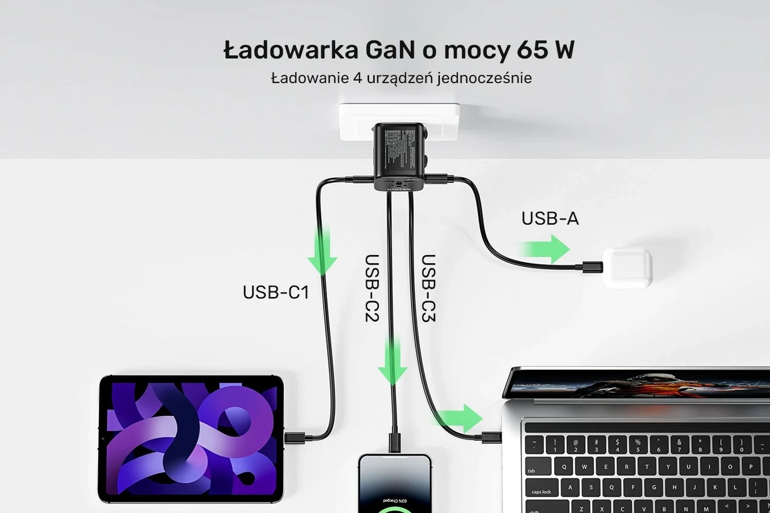 Karikues udhëtimi Unitek PD 65 W Karikues udhëtimi Unitek PD 65 W